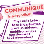 Pays de la Loire : face à la situation grave et sérieuse, mobilisons-nous massivement le 25 novembre !