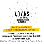 ACCN | Discours d’Olivia Grandville à l’occasion des 40 ans des CCN